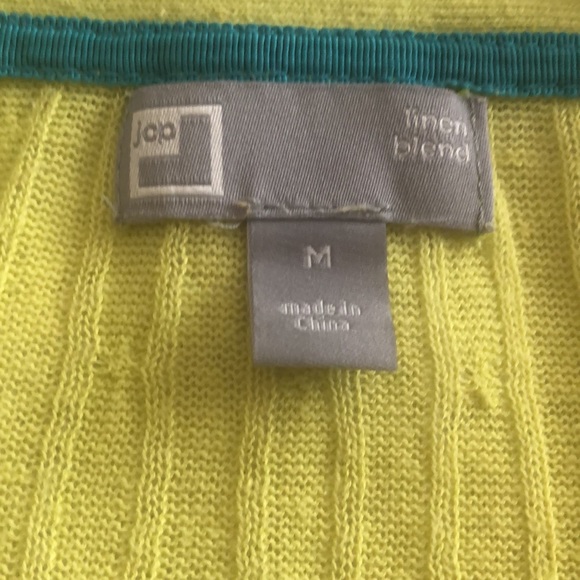 JC Penny Linen Blend Bright Yellow Cardigan - Picture 2 of 7